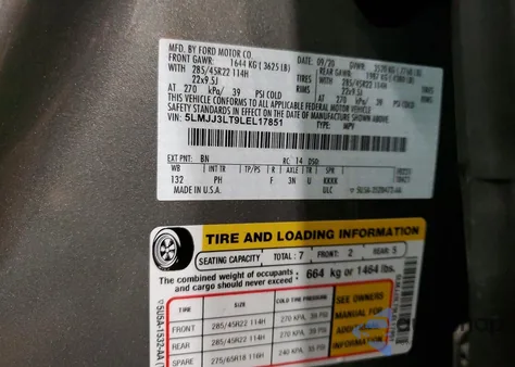 2020 Lincoln Navigator L Reserve z USA, uszkodzony, nr VIN 5LMJJ3LT9LEL17851